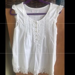 Children’s Place 10/12 White Cotton/lace trim  top